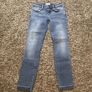 FREE People Light Wash High Waist Skinny split Hem Jeans Size 27